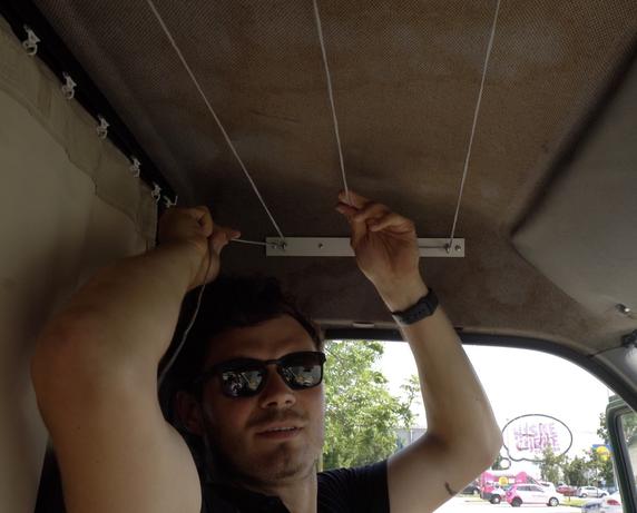 Building cheap DIY camper hanging rails