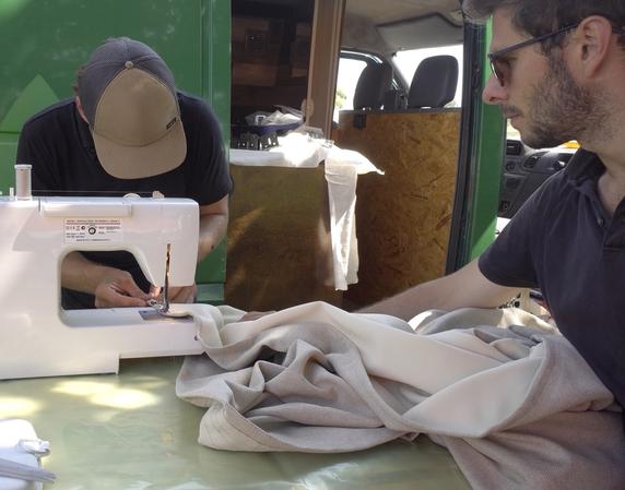 Building cheap DIY camper sewing